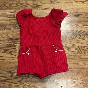 Janie and Jack Red Quilted Romper size 5T